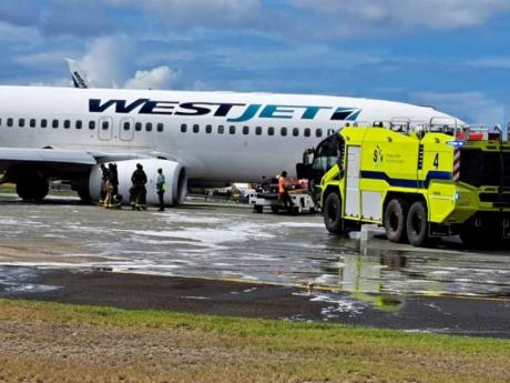 Westjet plane skid